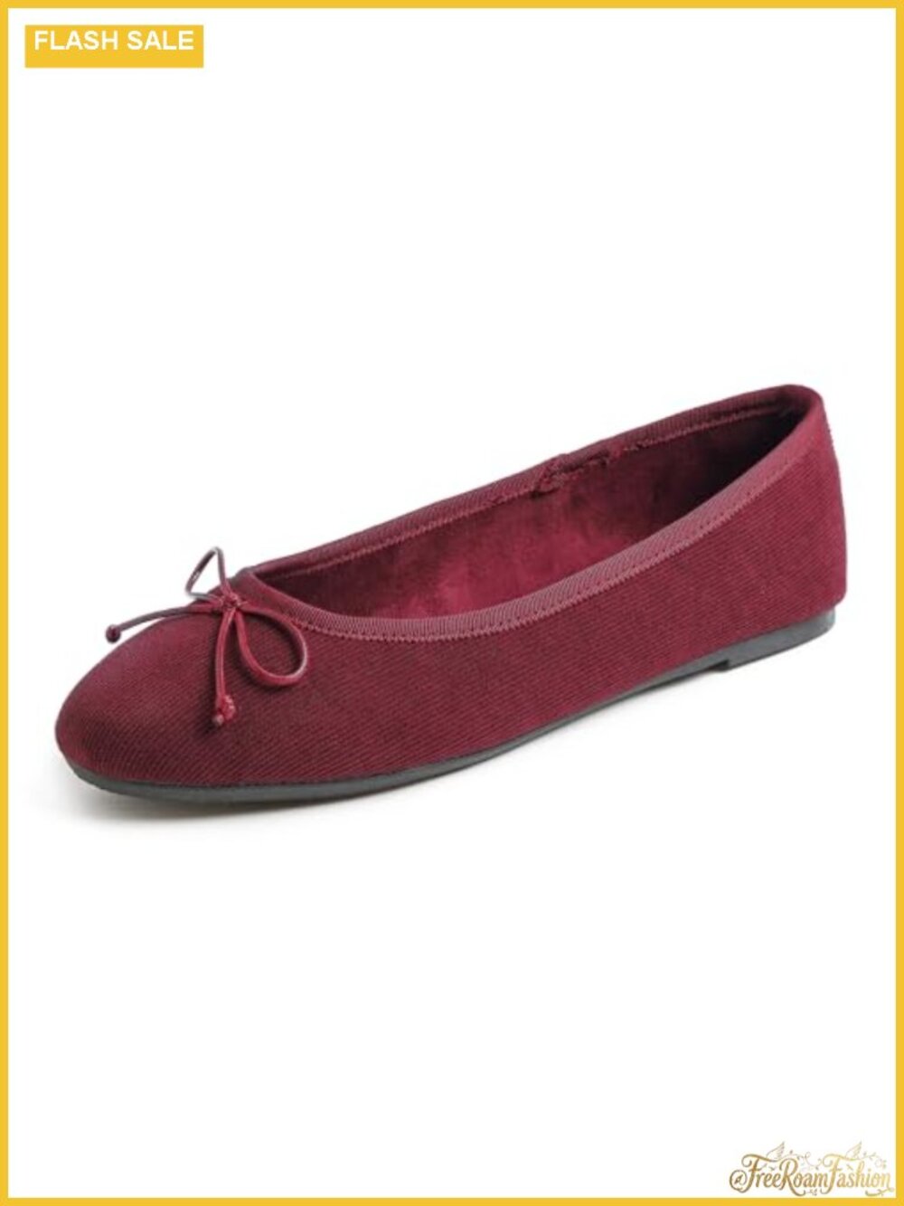 Women's Faux Suede Memory Foam Cushioned Ballet Flats Round Toe Comfort Shoes